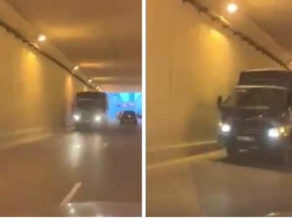 Hà Nội: Xe tải chạy ngược chiều trong hầm chui bất chấp nguy hiểm