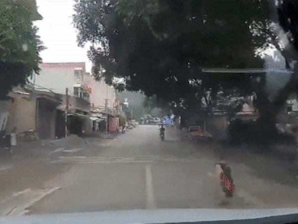 Bé trai bất ngờ lao sang đường và pha xử lý “xuất thần” của tài xế