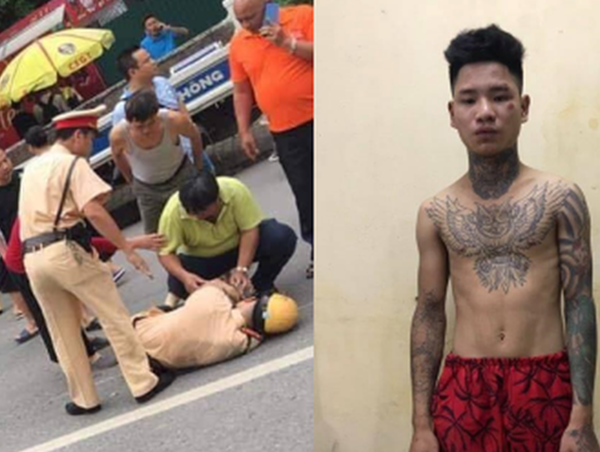 Bắt tạm giam 2 tháng thanh niên đâm xe máy khiến cảnh sát ngã gục trên Quốc lộ 32 