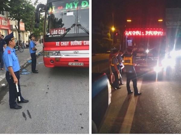 Cầu Giấy: Tạm giữ nhiều xe khách chạy sai hành trình vào giờ “hiểm” 