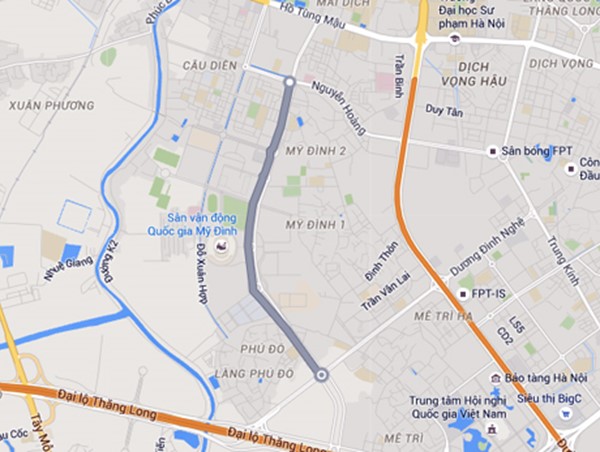 Hà Nội: Rào chắn đường Lê Quang Đạo - Lê Đức Thọ  phục vụ thi công