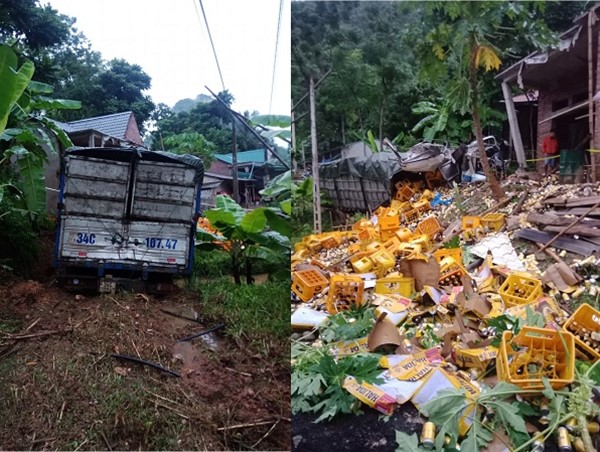 Thanh Hóa: Xe tải chở bia mất lái tông vào nhà dân, 2 người tử vong tại chỗ