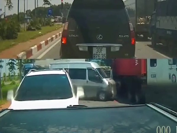 Video: Xe container tông liên hoàn 3 ô tô đang dừng chờ đèn đỏ 