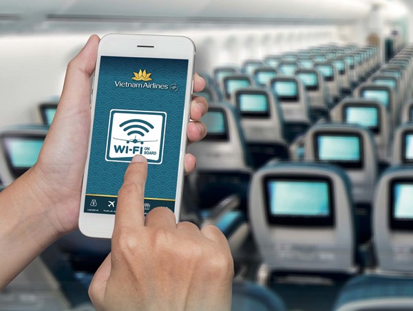 Hành khách ​Vietnam Airlines có thể sử dụng wifi kết nối internet