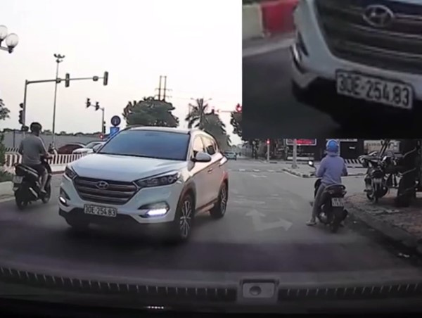 Ô tô nghênh ngang đi ngược chiều ở Hà Nội