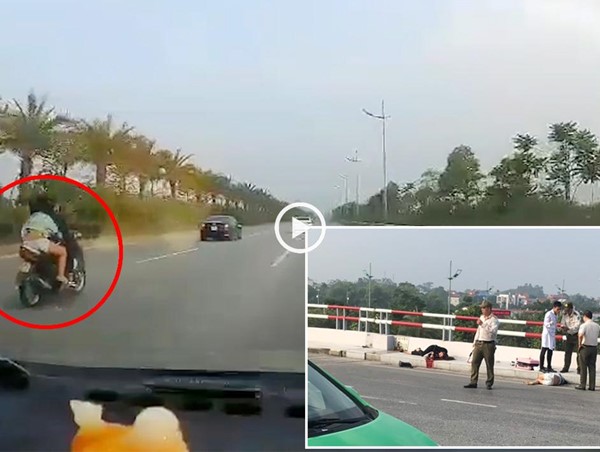 Video: Phóng xe máy tốc độ “bàn thờ” trên cao tốc, 2 người phụ nữ ngã nguy kịch