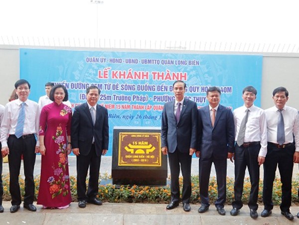 Quận Long Biên khánh thành tuyến đường 25m Trường Pháp