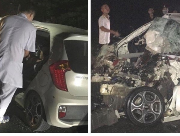 Đấu đầu xe tải lúc nửa đêm, tài xế ô tô 4 chỗ tử vong trong chiếc xe bẹp dúm