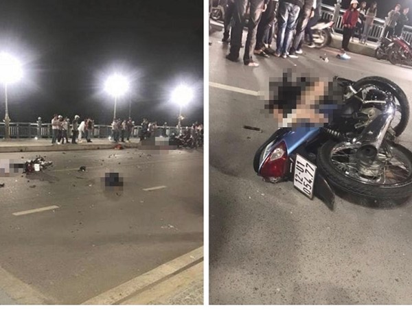 4 thanh niên thương vong sau cú tông trực diện của 2 xe máy trên cầu