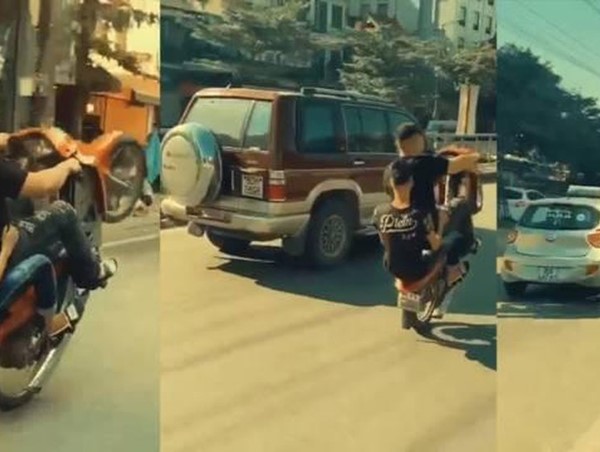 Quái xế bốc đầu xe chạy hàng km qua nhiều phố Hà Nội