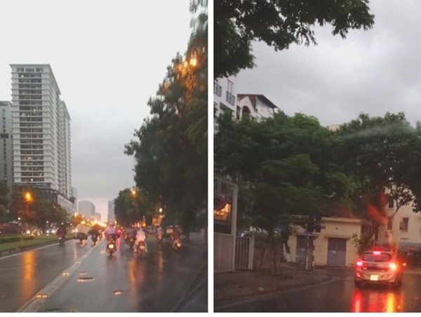 Cây đổ trúng ô tô đang lưu thông, 1 vài tuyến phố bị ngập trong trận mưa chiều 20/8