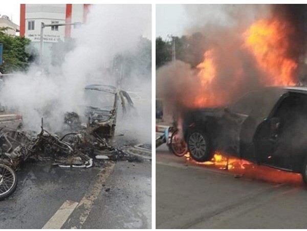 Ô tô Mercedes cháy dữ dội sau tai nạn: Danh tính nạn nhân, nữ tài xế khai đạp nhầm chân ga