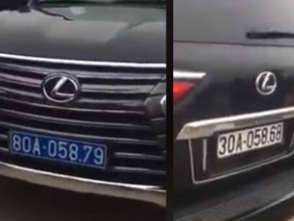 Cục CSGT xác định xe Lexus đầu đeo biển xanh, đuôi đeo biển trắng giả 