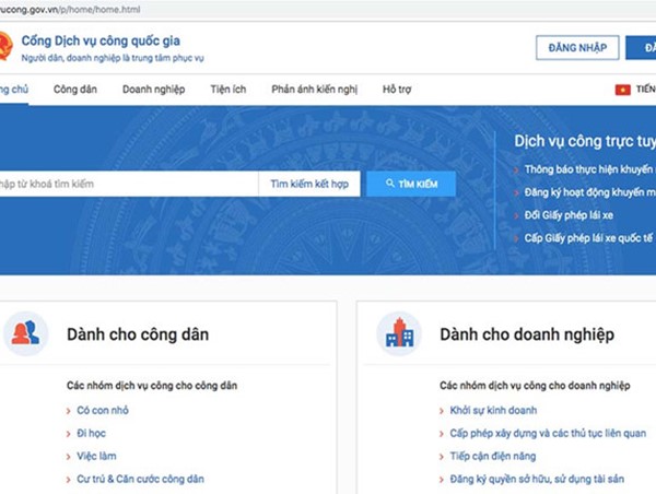 Cung cấp dịch vụ thu tiền nộp phạt vi phạm giao thông trên Cổng dịch vụ công quốc gia