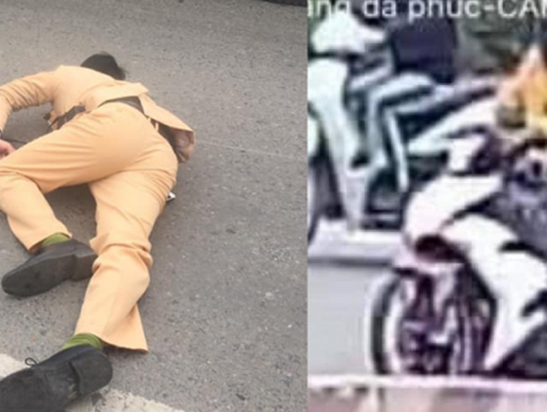 Nam thanh niên điều khiển xe máy tông gục cảnh sát giao thông có thể bị khởi tố tội giết người