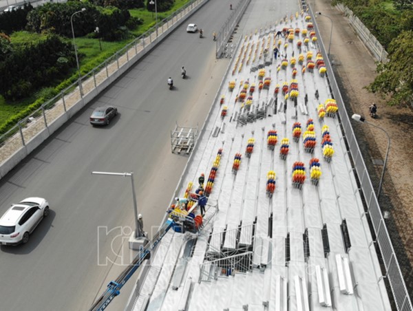 [Ảnh] Hàng loạt hạng mục đường đua F1 Hà Nội được tháo dỡ sau khi hoãn đua