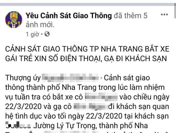 Khánh Hòa xác minh thông tin CSGT gạ tình người vi phạm giao thông