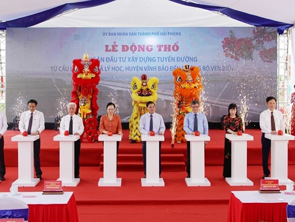 Hải Phòng: Lễ động thổ tuyến đường nối từ cầu Lạng Am đến đường bộ ven biển