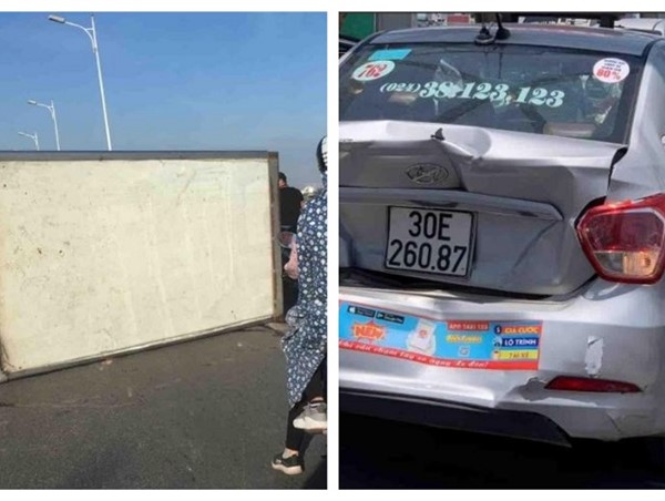 Hà Nội: Tai nạn liên hoàn trên cầu Chương Dương, xe tải lật nghiêng trên cầu Vĩnh Tuy