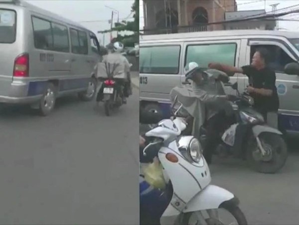 Sau va chạm, tài xế ô tô đấm liên tục vào mặt người đi xe máy