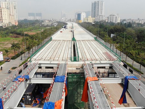 Tiến độ dự án cầu cạn Mai Dịch - Nam Thăng Long