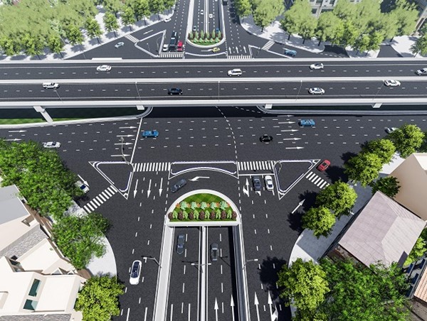 Diện mạo nút giao 10 làn xe sau khi hầm chui Lê Văn Lương - Vành đai 3 hoàn thành