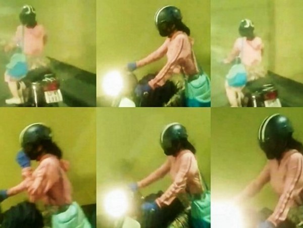 Xế nữ một mình đi xe máy vượt qua 3 chốt kiểm soát trong hầm Hải Vân