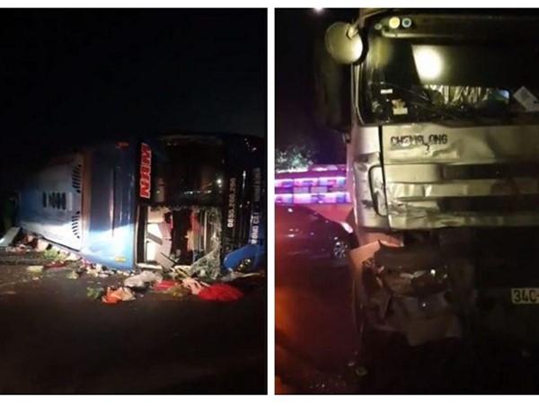 Thêm vụ lật xe khách khiến gần 20 người nhập viện cấp cứu