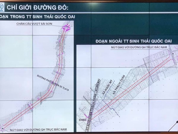 Quốc Oai công bố chỉ giới đỏ tuyến đường nối tiếp đường tỉnh 421B
