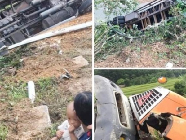 Tin tức tai nạn giao thông mới nhất hôm nay 24/9: Xe container lật, lao xuống vực