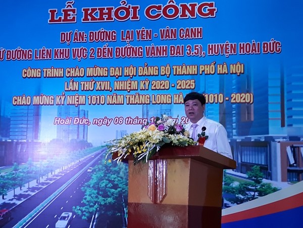 Hoài Đức: Khởi công dự án đường Lại Yên – Vân Canh