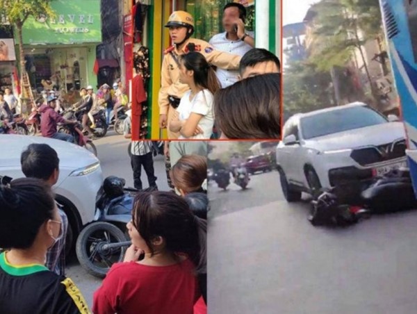 Hà Nội: Nghi vấn tài xế ô tô say rượu kéo lê xe SH trên đường