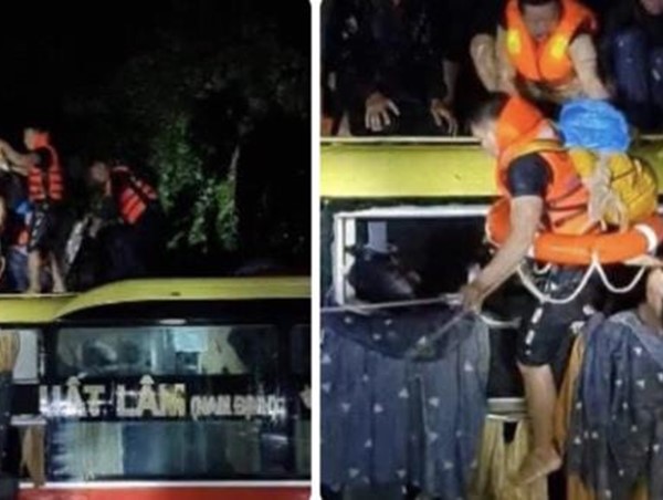 Hơn 2 giờ nghẹt thở giải cứu 18 người trong xe khách bị lũ cuốn trôi lúc nửa đêm