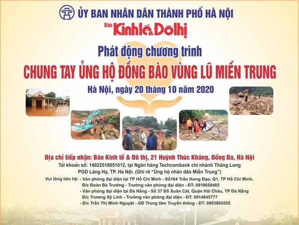 Báo Kinh tế & Đô thị phát động “Chung tay ủng hộ đồng bào vùng lũ miền Trung”