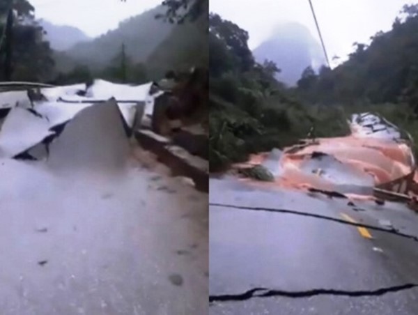 Cấm đường lên cửa khẩu Cha Lo do Quốc lộ 12 sạt lở nghiêm trọng