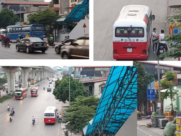 Nhiều vi phạm dừng đỗ, trật tự đô thị tại khu vực số 890 Quang Trung (Hà Đông)