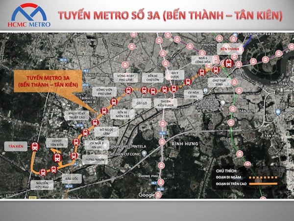 TP Hồ Chí Minh: Đề xuất bổ sung thêm nhà ga tuyến metro số 3A Bến Thành - Tân Kiên