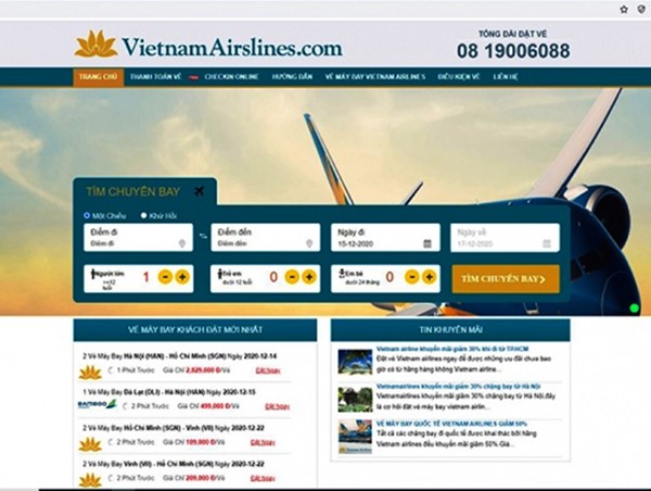 Cảnh báo lừa bán vé máy bay qua các website giả mạo