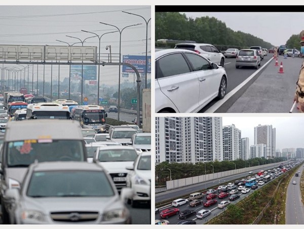Các tuyến đường cửa ngõ Thủ đô ùn tắc kéo dài chiều tối mùng 4 Tết Nguyên đán