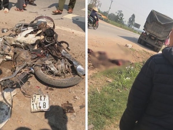 Xe đầu kéo cán nát người phụ nữ đi thăm lúa về