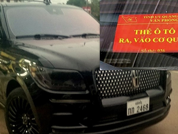 Xác minh xe nước ngoài có gắn “thẻ đỏ” ra vào Tỉnh ủy Quảng Trị