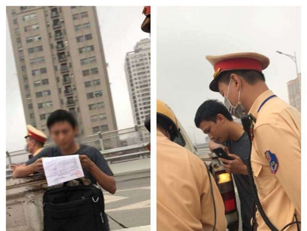 Xin bỏ qua vi phạm không được, tài xế rút điện thoại livestream lên mạng xã hội