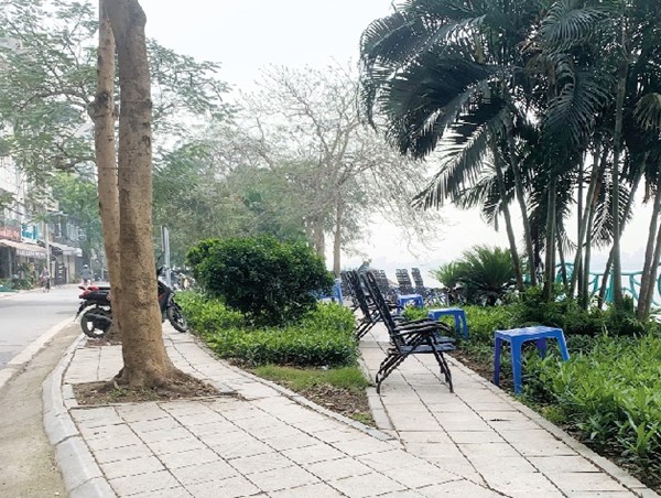 [Điểm nóng giao thông] Vỉa hè, vườn hoa thành nơi kinh doanh