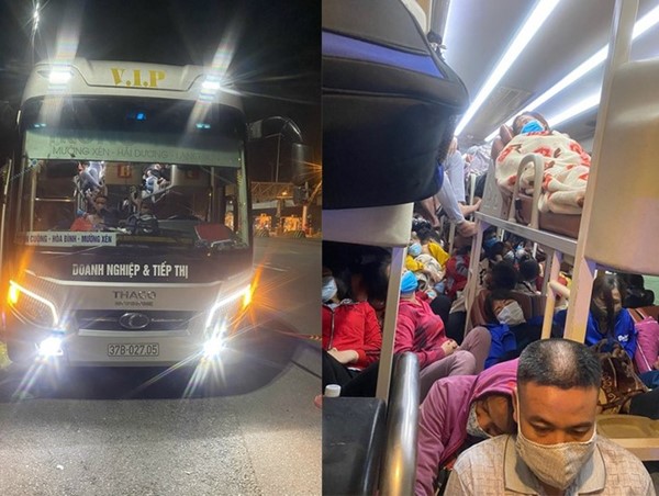 Tài xế không bằng, nhồi nhét tới 95 người trên chuyến xe về Nghệ An