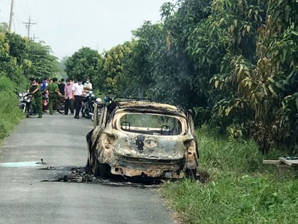 An Giang: Cháy xe taxi, chết người chưa rõ nguyên nhân tại Chợ Mới