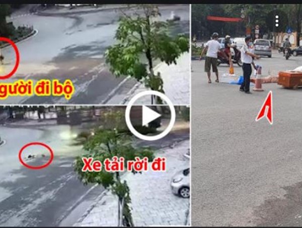 [Clip] Vào cua thiếu quan sát, xe tải cán chết người phụ nữ đi bộ
