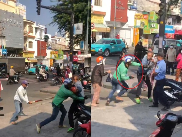 Tài xế xe ôm hỗn chiến trước cổng bệnh viện