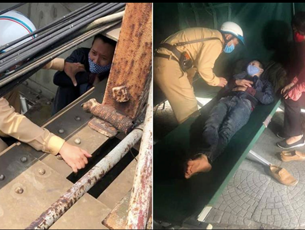 CSGT Hà Nội cứu sống người đàn ông định nhảy cầu Long Biên tự tử