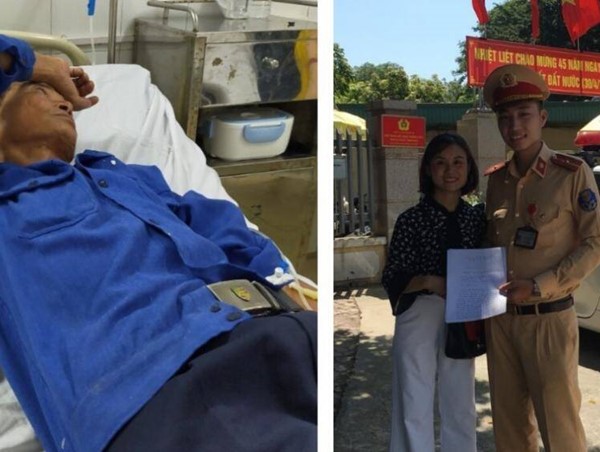 Hà Nội: CSGT trẻ cứu sống người đàn ông ngất do cảm nắng giữa đường