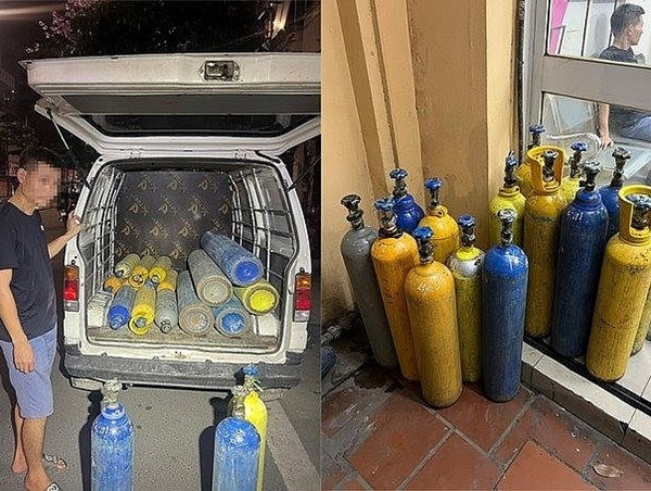 Bắt quả tang xe ô tô chở “khí cười” về Hà Nội tiêu thụ